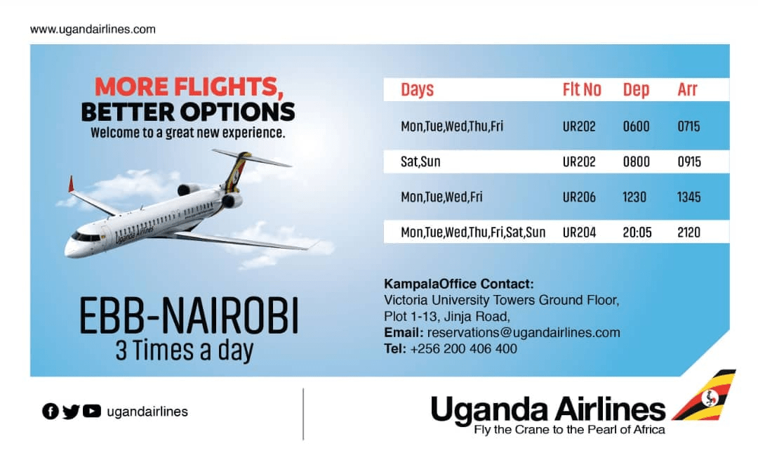 Uganda Airlines Offer Affordable Deals To Nairobi