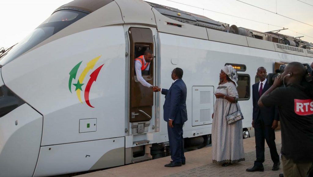 Senegal's new commuter train makes first journey from capital