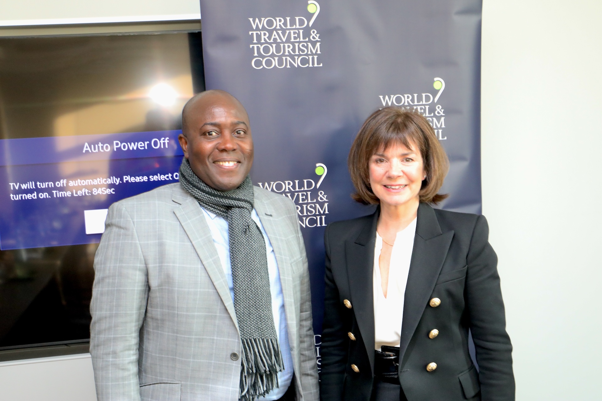 George Ayisi and CEO and President of WTTC Julia Simpson